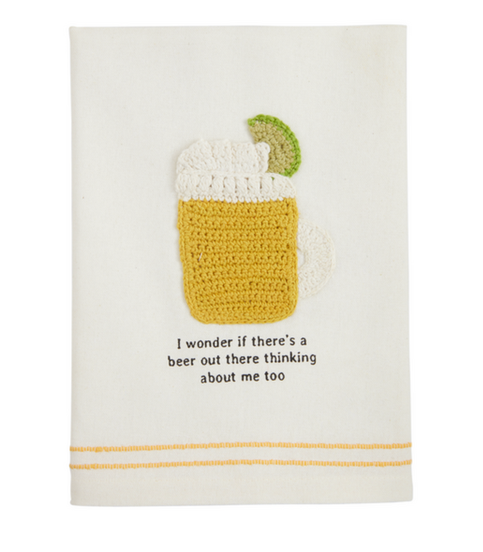Crochet Beer Fiesta Towel - Pine & Moss
