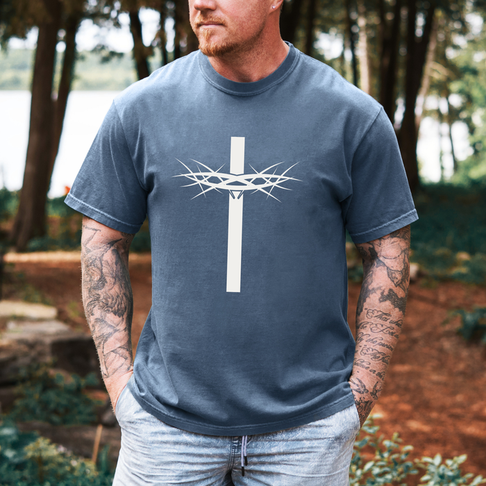 Crown of Thorns Cross Christian Graphic T-Shirt