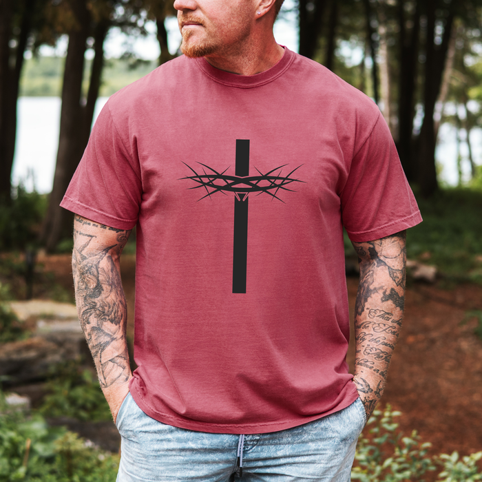 Crown of Thorns Cross Christian Graphic T-Shirt