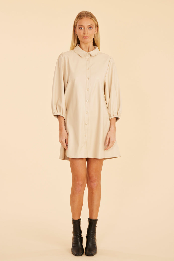 Dolce Cabo Soft Vegan Leather Dress - Creme