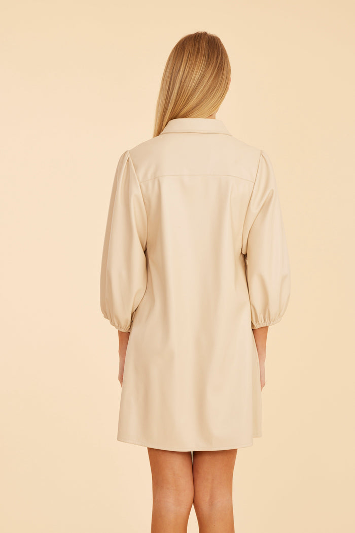 Dolce Cabo Soft Vegan Leather Dress - Creme