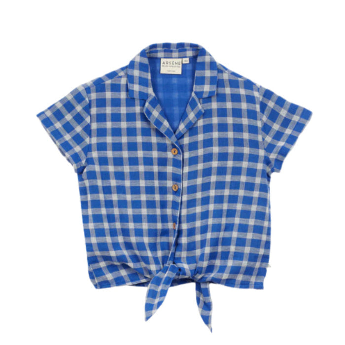 Double Gauze Carreaux Shirt Cobalt