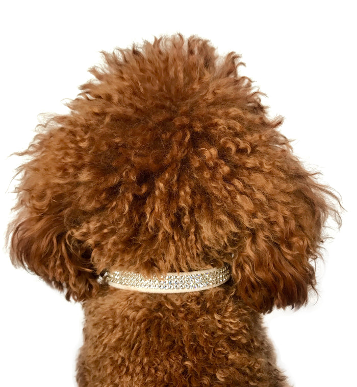 Dusty Pink Movie Star Collar 3 Row w/ Crystal