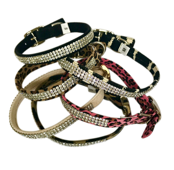 Dusty Pink Movie Star Collar 3 Row w/ Crystal