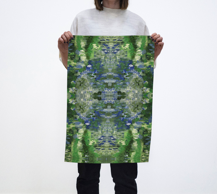 "Early Monet" Tea Towel (Green, Blue)