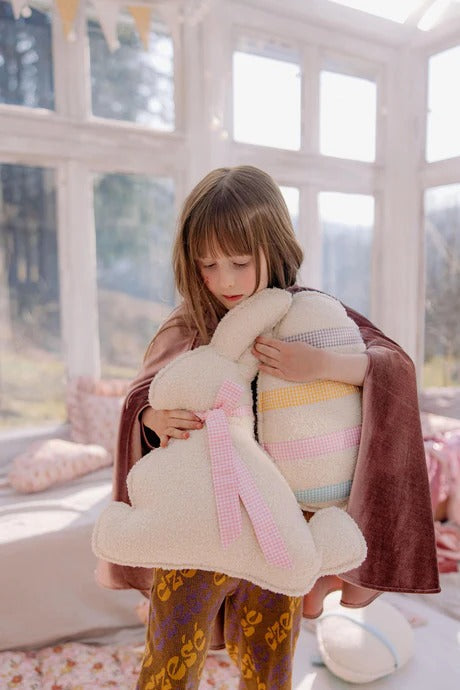 Easter Bunny Pillow Pink Bow
