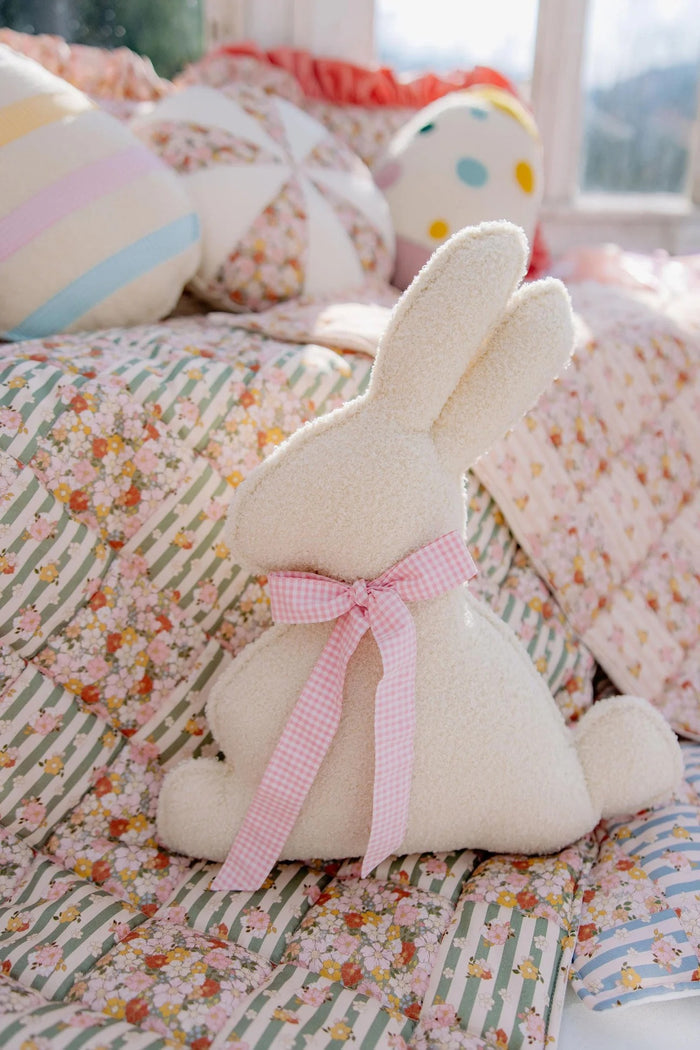 Easter Bunny Pillow Pink Bow