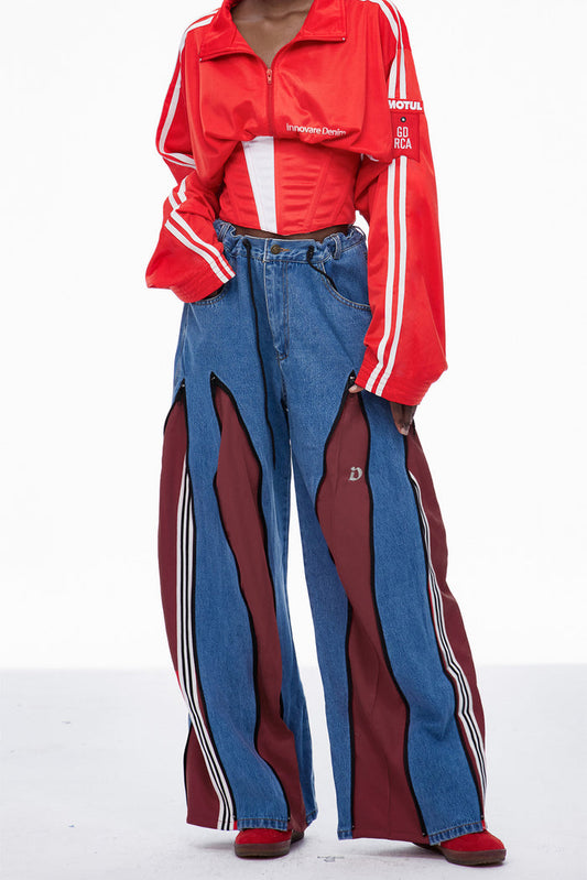 Edelmira Deconstruct Barrel Jeans In Wine