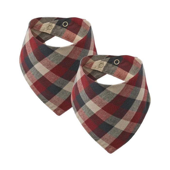 Eden Bib Pack of 2 Red Blue Check