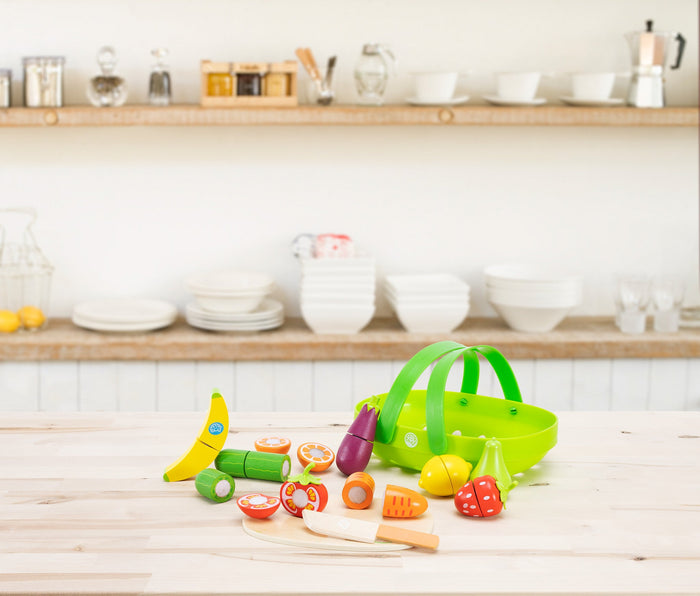 Fat Brain Toys Pretendables Fruit & Veggie Basket - Wee Bee Baby Boutique