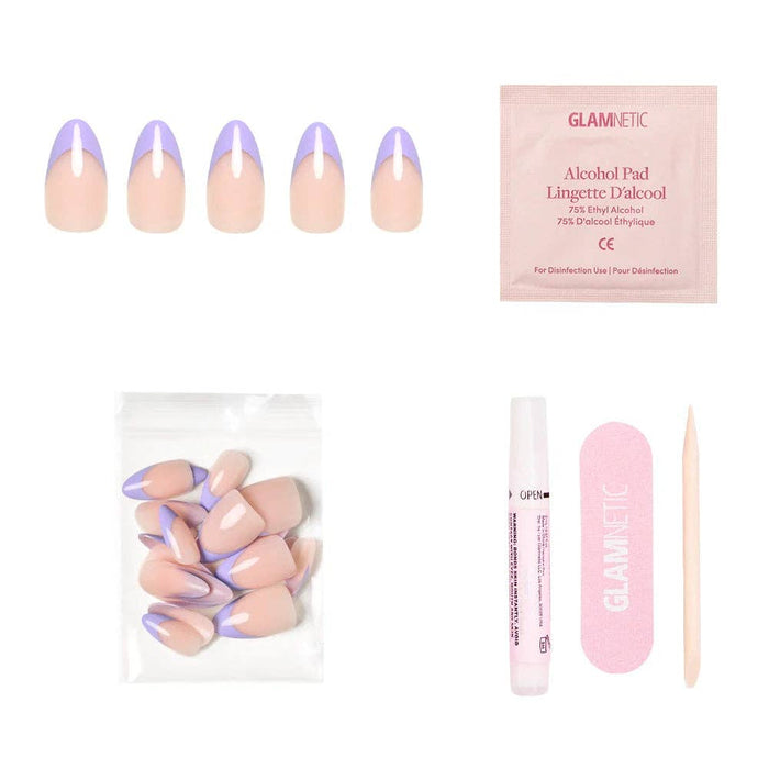 French Lilac Press-On Nails | Short Almond | Spring Purple