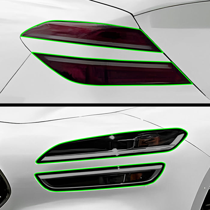Fits Genesis G70 2022 - 2025 Full Headlight Taillight Precut Smoked PPF Tint Kit Film Overlay - Bogar Tech Designs