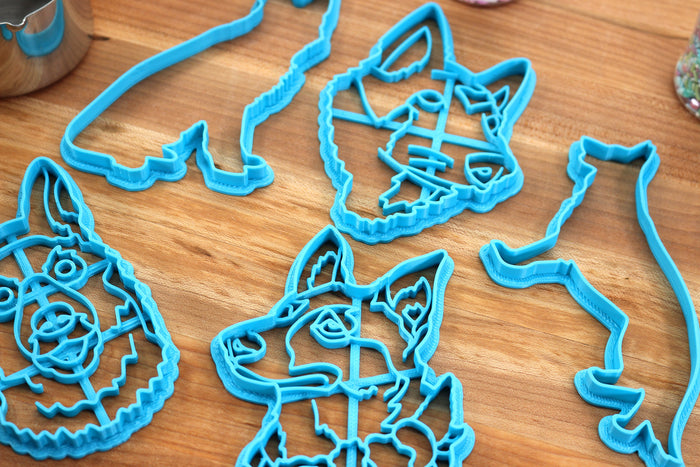 German Shepherd Cookie Cutters - Shepherd Face, Shepherd Outline, Sitting Shepherd, Flower Shepherd - German Shepherd Gift