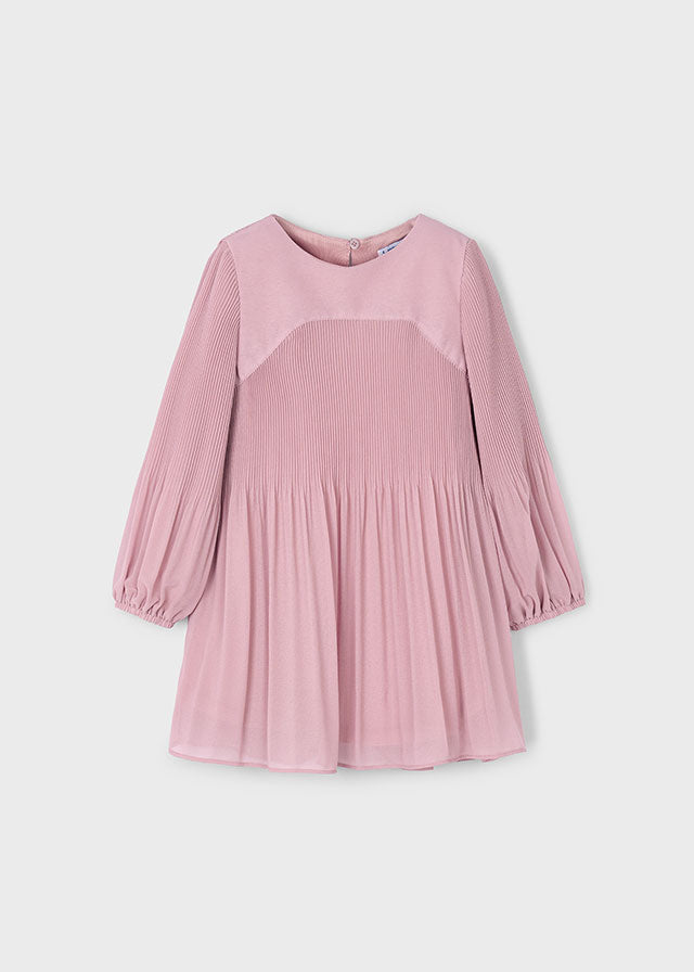 Girl Pleated Chiffon Dress - Wee Bee Baby Boutique