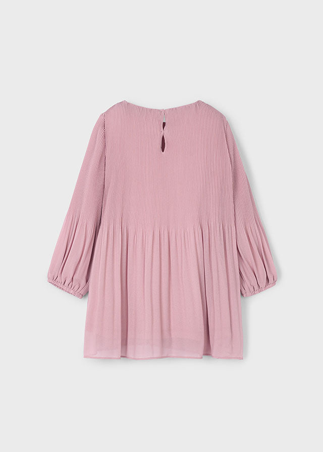 Girl Pleated Chiffon Dress - Wee Bee Baby Boutique