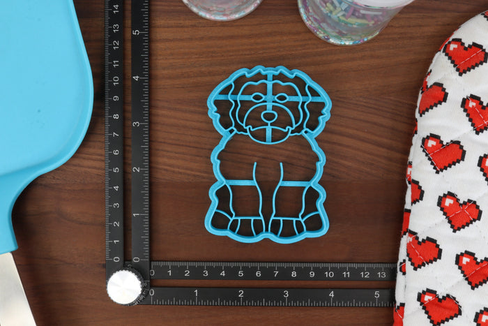 Goldendoodle Dog Cookie Cutters - Detailed Goldendoodle, Goggles Goldendoodle, Goldendoodle Face, Doodle Outline, Goldendoodle Sitting