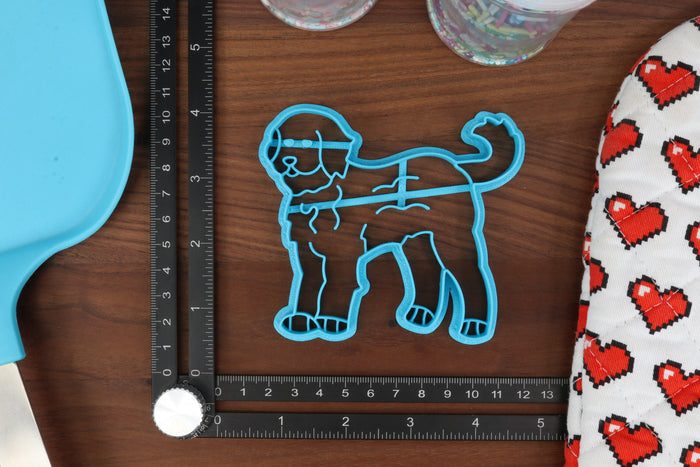 Goldendoodle Dog Cookie Cutters - Detailed Goldendoodle, Goggles Goldendoodle, Goldendoodle Face, Doodle Outline, Goldendoodle Sitting