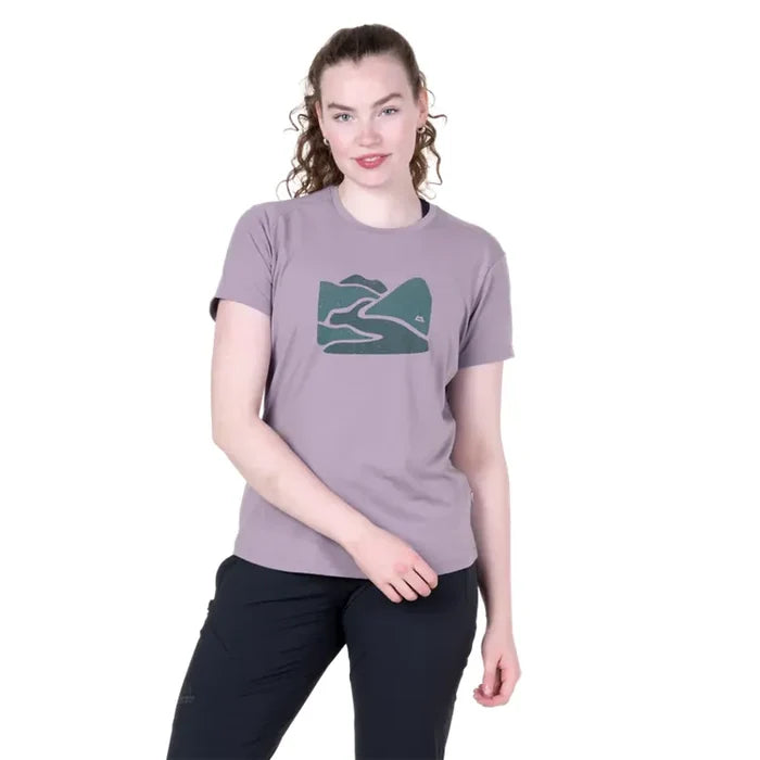 חולצת ספורט וטיולים לנשים Headpoint בגוון ורוד פסטל, גזרה נשית ומחטבת