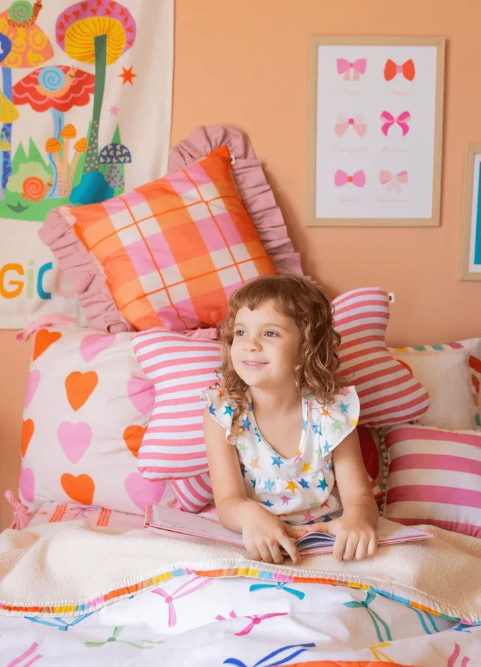 Hearts Cushion with Bows