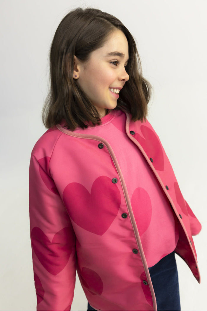 Hearts Reversible Jacket Pink