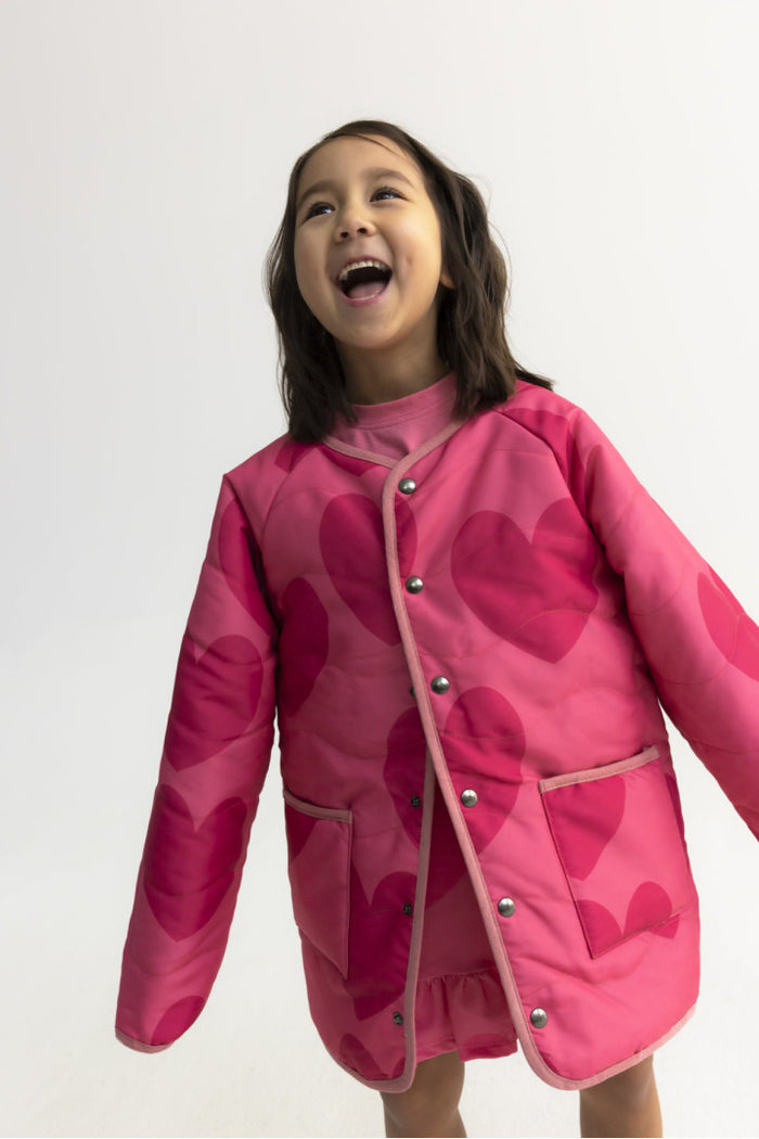 Hearts Reversible Jacket Pink