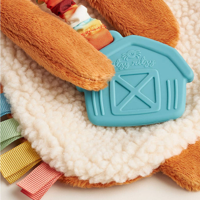 Highland Cow Itzy Friends Lovey Plush + Teether Toy - Wee Bee Baby Boutique