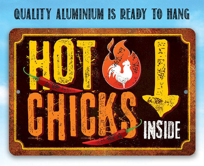 Hot Chicks - Metal Sign | Lone Star Art.