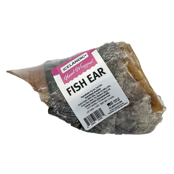 Icelandic+ Cod-Wrapped Pig Ear Dog Treat - Natural Long-Lasting Chew - Dog.Dog.Cat.