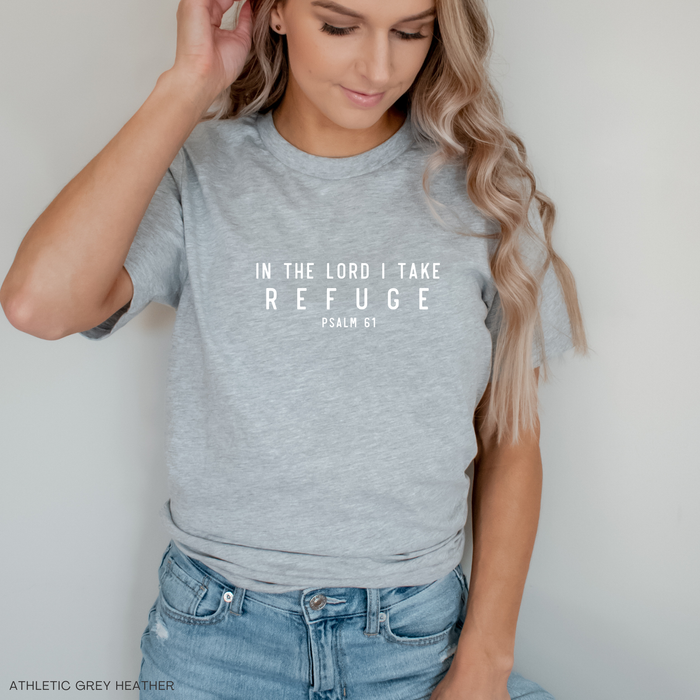 In the Lord I Take Refuge Psalm 61 Bella Canvas - Front and Back Design - March 2026 Collection