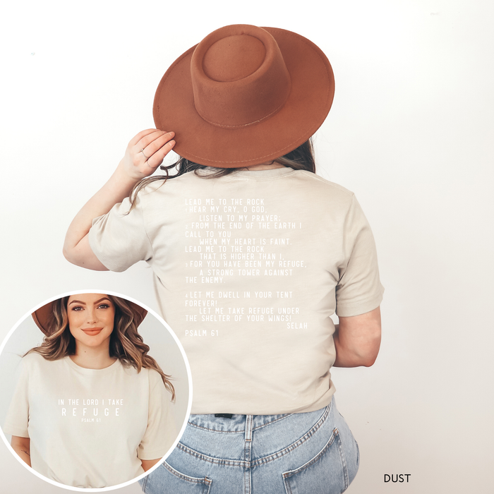 In the Lord I Take Refuge Psalm 61 Bella Canvas - Front and Back Design - March 2026 Collection