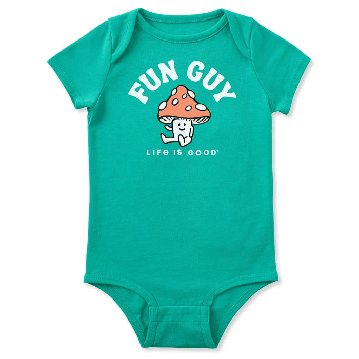 Infant Baby Fun Guy Mushroom Short Sleeve Crusher Bodysuit