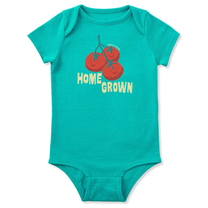 Infant Smiling Home Grown Tomatoes Short Sleeve Crusher Baby Bodysuit