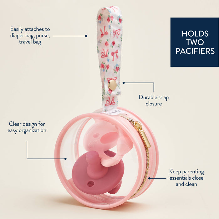 Itzy Paci Case - Ribbons & Roses - Wee Bee Baby Boutique