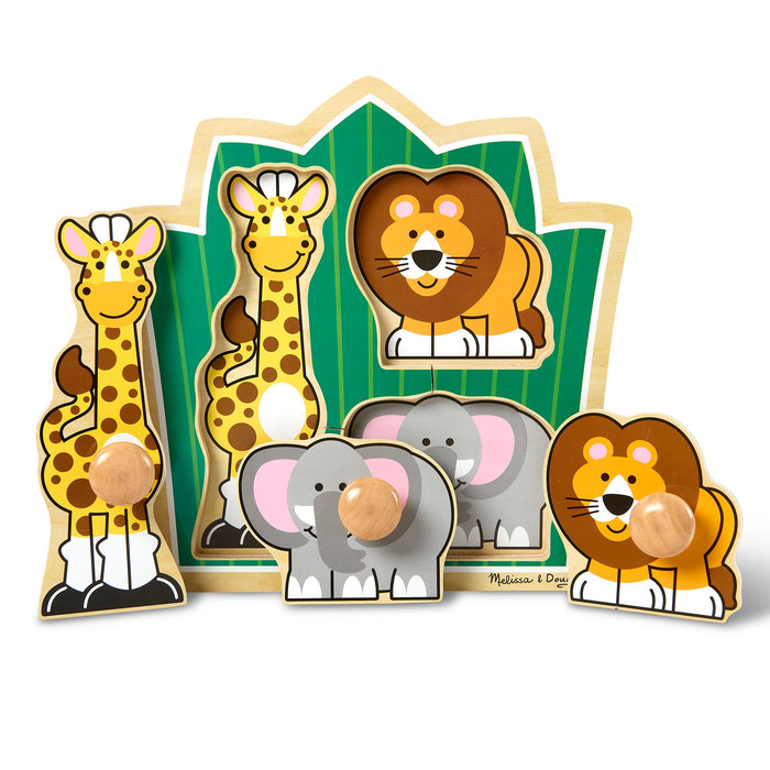 Jungle Friends Jumbo Knob Puzzle - 3 Pieces - Wee Bee Baby Boutique