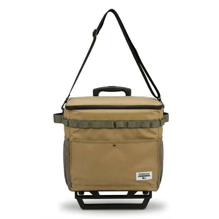 צידנית טרולי רכה עם גלגלים Kartiv Extreme 40L של Go Nature בצבע חאקי