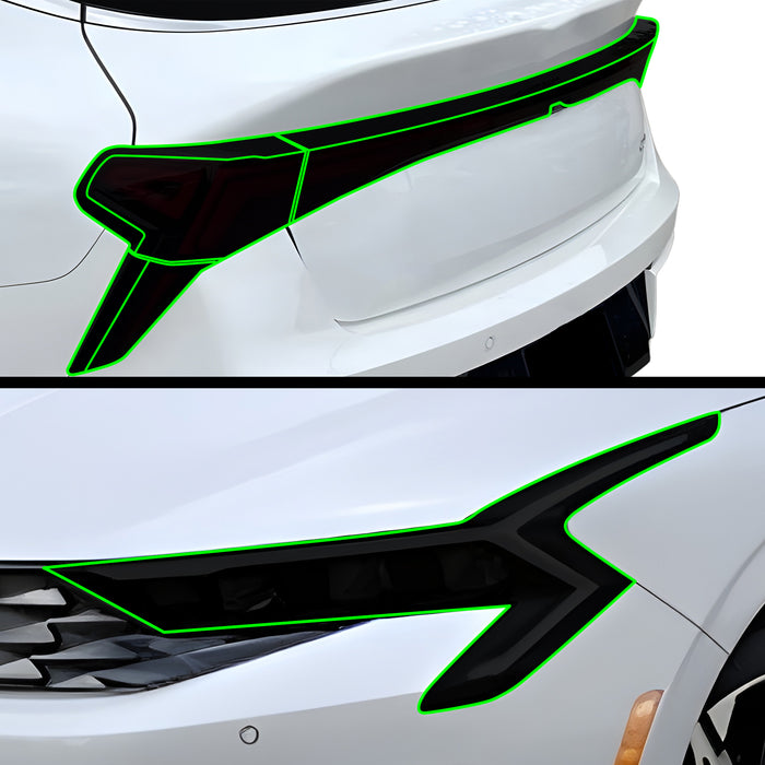 Fits KIA K5 2025 - 2026 Full Headlight Taillight Precut Smoked PPF Tint Kit Film Overlay - Bogar Tech Designs