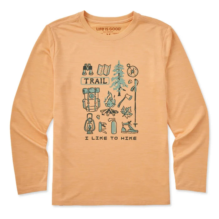 Kids' I Like to Hike Long Sleeve Sun Crusher Tee Shirt