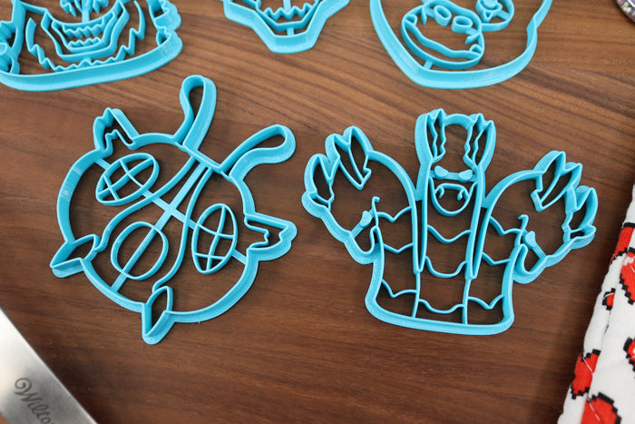 Killer Kaijus Cookie Cutters, Set 1 - Ape Kaiju, Hydra Kaiju, Lizard Kaiju, Mecha Lizard, Moth Kaiju - Kaiju Cookies & Baking Tools