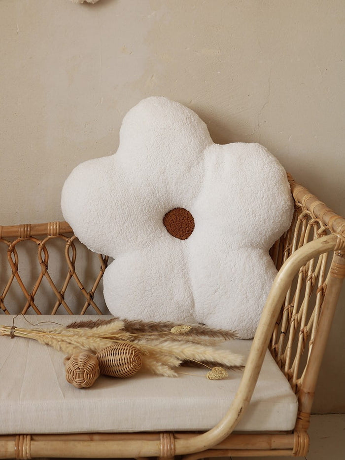 Large Daisy Pillow Ecru