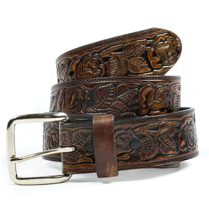 Legacy Leather Goods - Full Grain Tooled Leather Belt - La Lovely Vintage