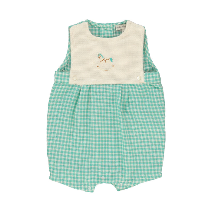 Bebe Organic Leo Romper Mediterranean Check