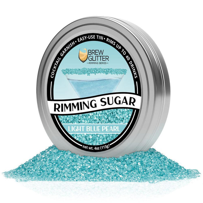 Light Blue Pearl Cocktail Rimming Sugar by the case (24 units per/ case)-Brew Glitter®