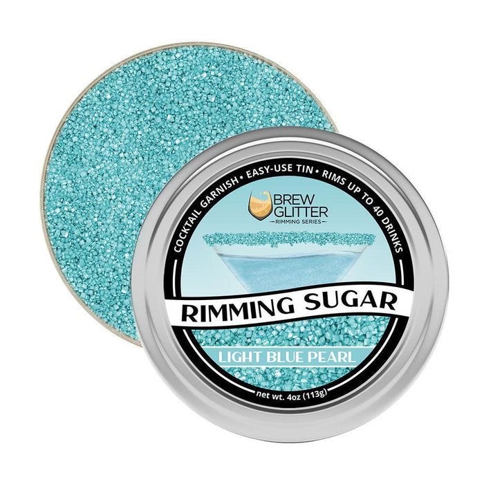 Light Blue Pearl Cocktail Rimming Sugar by the case (24 units per/ case)-Brew Glitter®