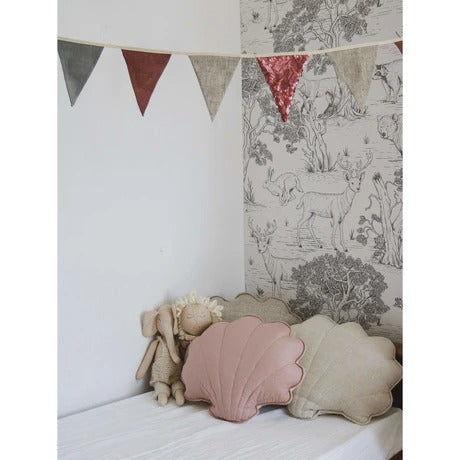 Linen Shell Cushion  Powder Pink