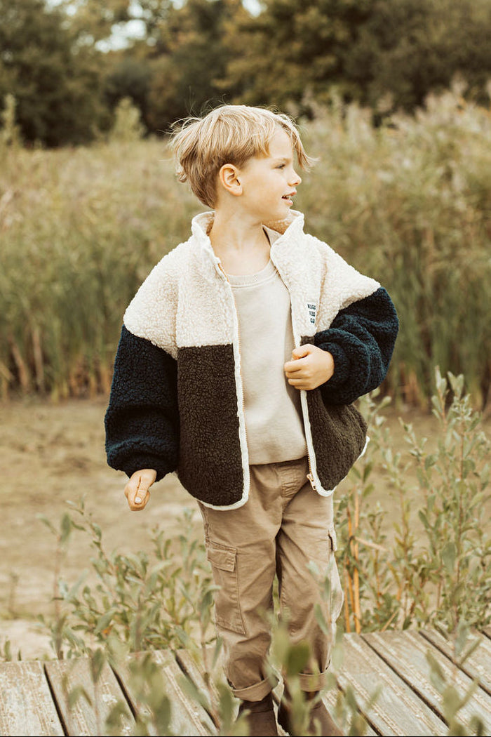 Little Teddy Smiley Jacket Army