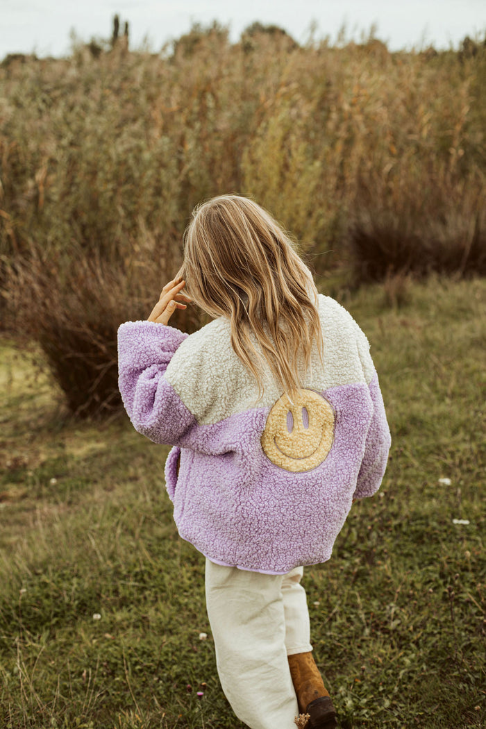 Little Teddy Smiley Jacket Happy Lilac
