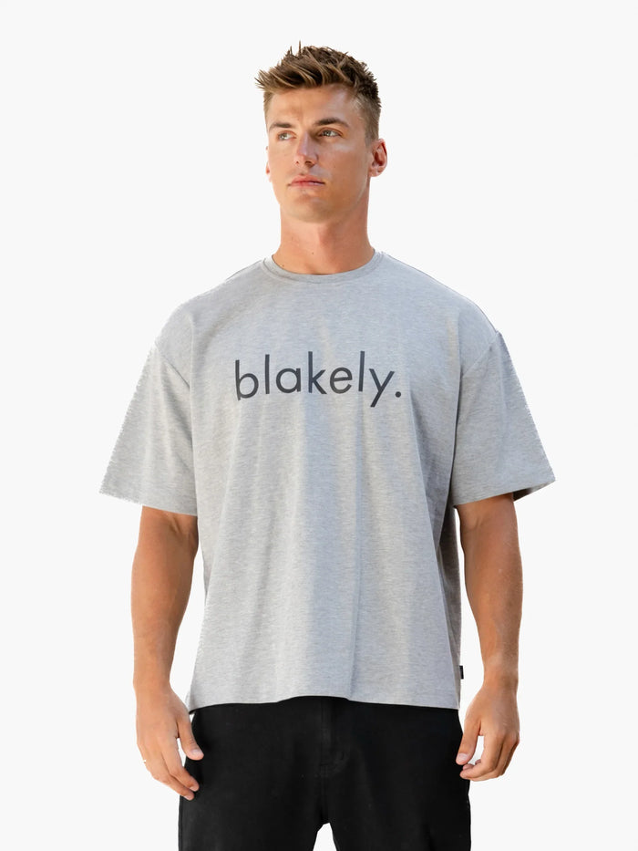 Logo Unfitted T-Shirt - Marl Grey