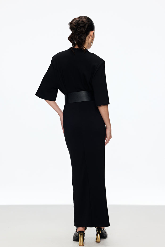 Mae Lace Buckle Split Maxi Dress