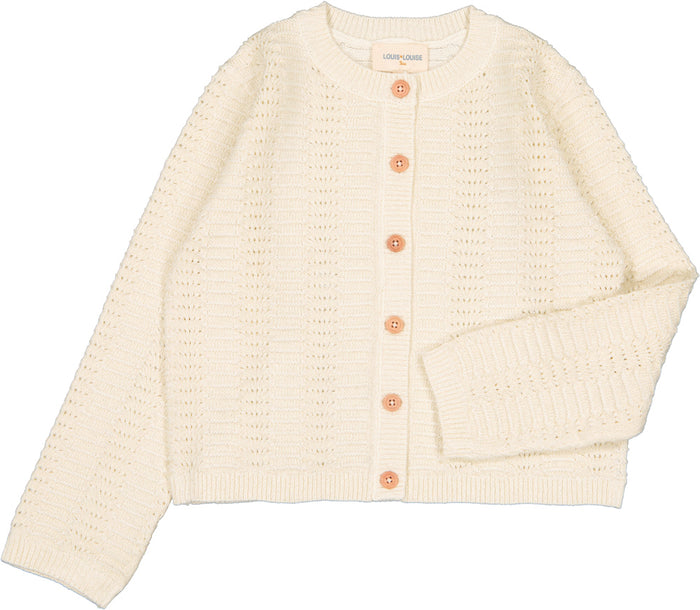 Mayo Cardigan Knitted Cotton Lurex Cream