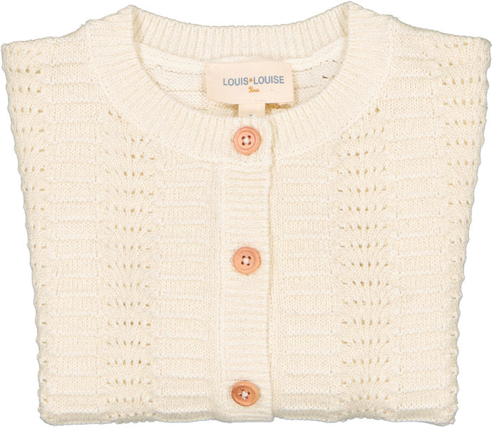 Mayo Cardigan Knitted Cotton Lurex Cream